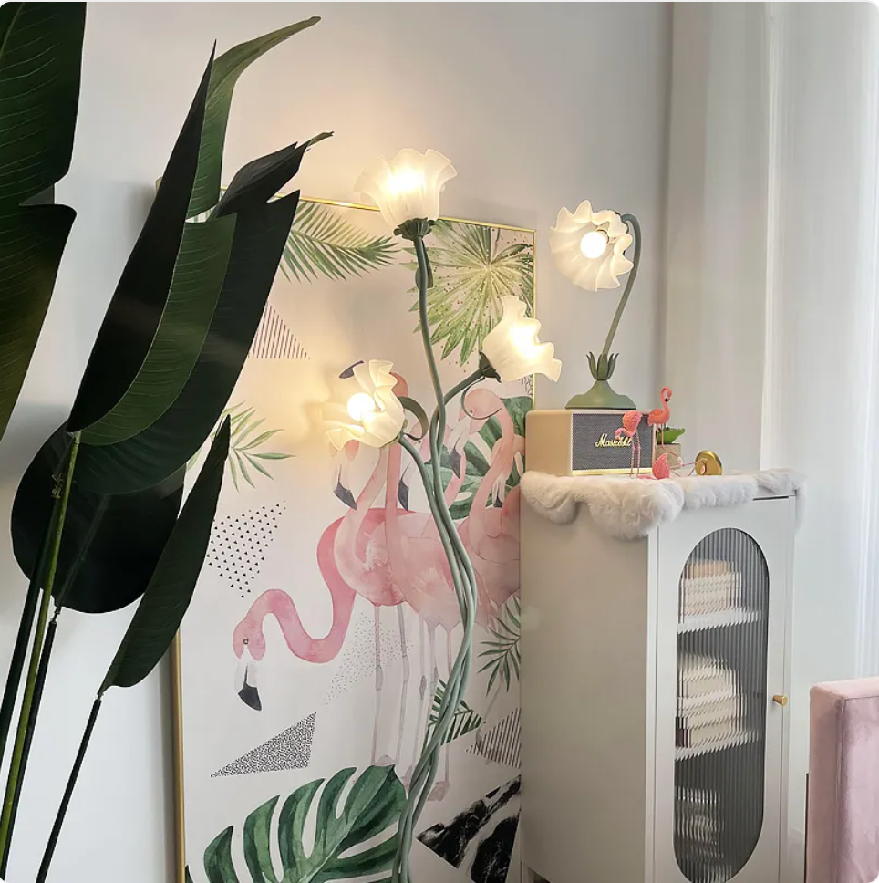 Cream Multi-Head Floor Lamp - Retro Standing Light