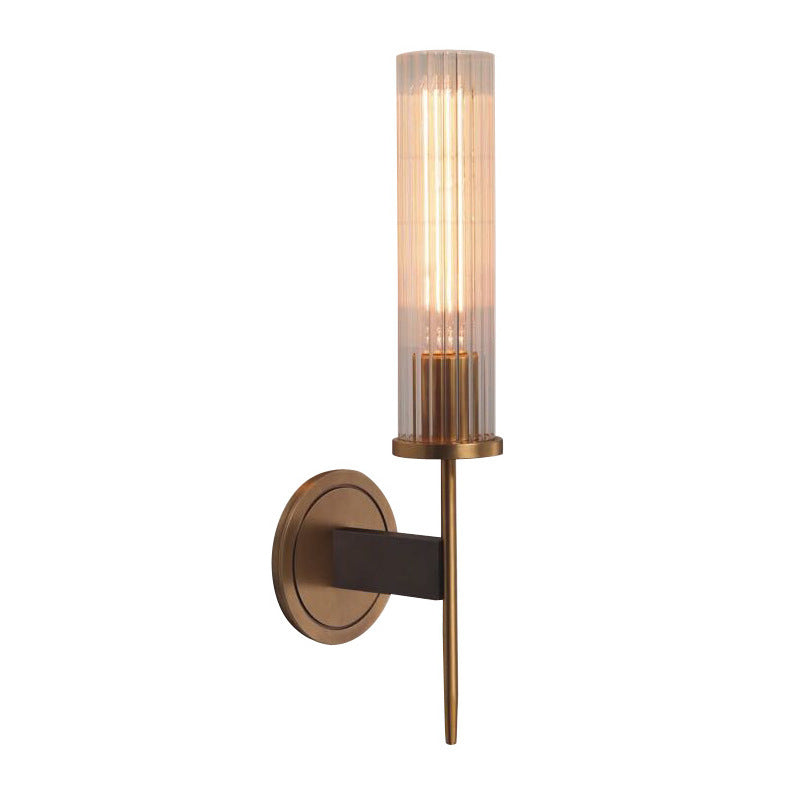 Copper Glass Wall Sconce - Accent Light for Bedroom