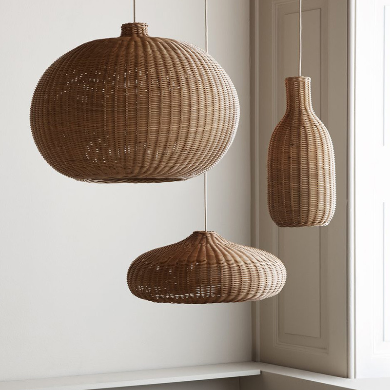 Handwoven Rattan Chandelier - Boho Ceiling Light