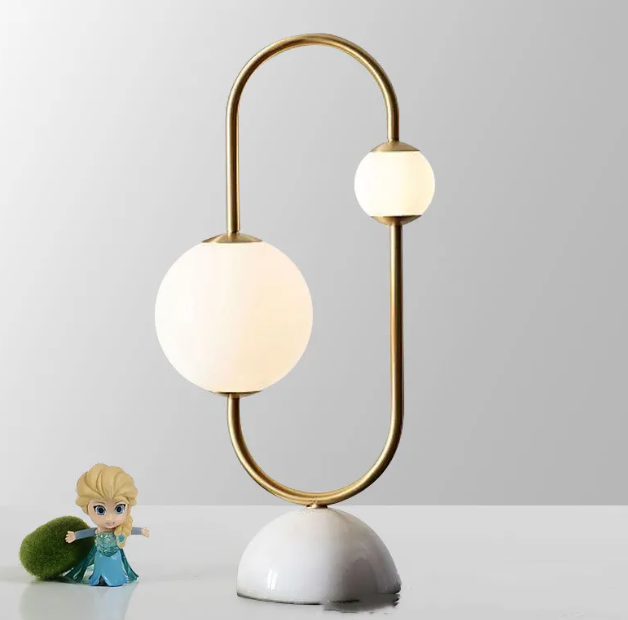 Glass Sphere Table Lamp - Modern Bedside Light