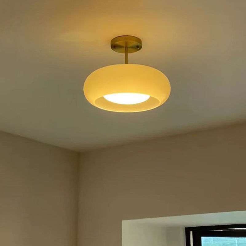 Vintage Brass Ceiling Light - Japanese Flush Mount