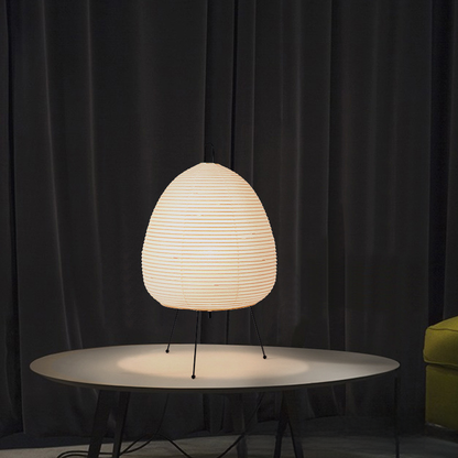 Wabi-Sabi Paper Table Lamp - Warm LED Light for Bedroom
