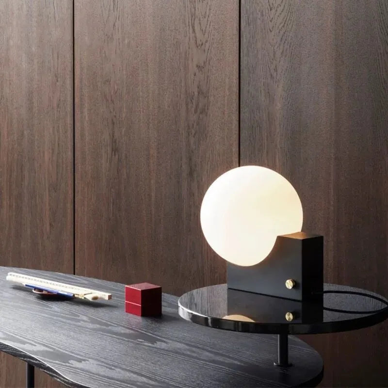 Milky White Moon Table Lamp - Nordic Bedside Light