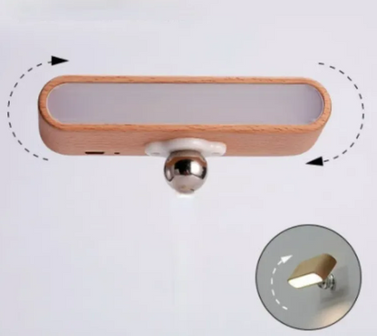 Rechargeable Wood Reading Lamp - Cordless LED Light
