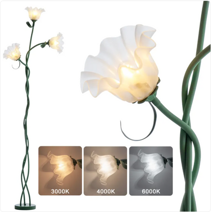 Cream Multi-Head Floor Lamp - Retro Standing Light