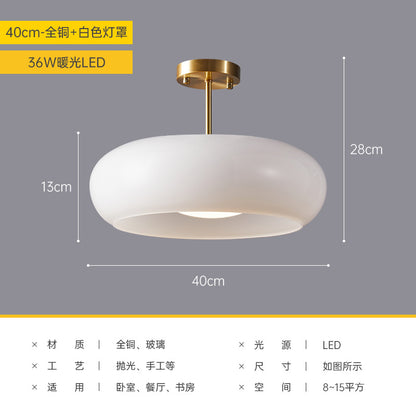 Vintage Brass Ceiling Light - Japanese Flush Mount