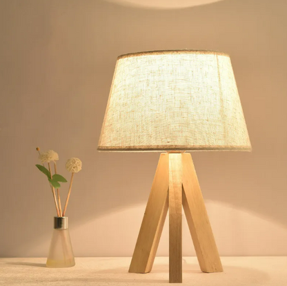 Wooden Tripod Floor Lamp - Modern Light for Living Room