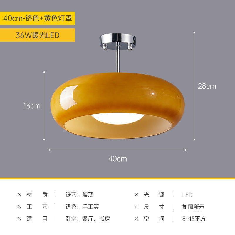 Vintage Brass Ceiling Light - Japanese Flush Mount