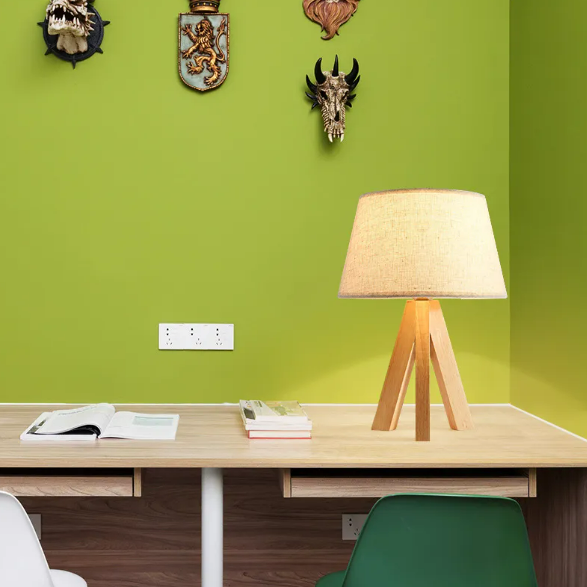 Wooden Tripod Floor Lamp - Modern Light for Living Room