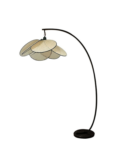 Retro Rattan Floor Lamp - Tall Standing Light
