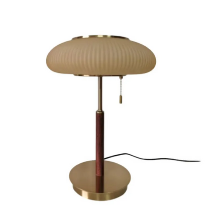 Vintage Glass Desk Lamp - Wrought Iron Reading Light