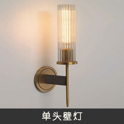 Copper Glass Wall Sconce - Accent Light for Bedroom
