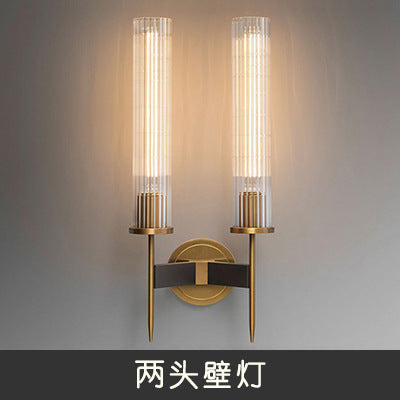 Copper Glass Wall Sconce - Accent Light for Bedroom