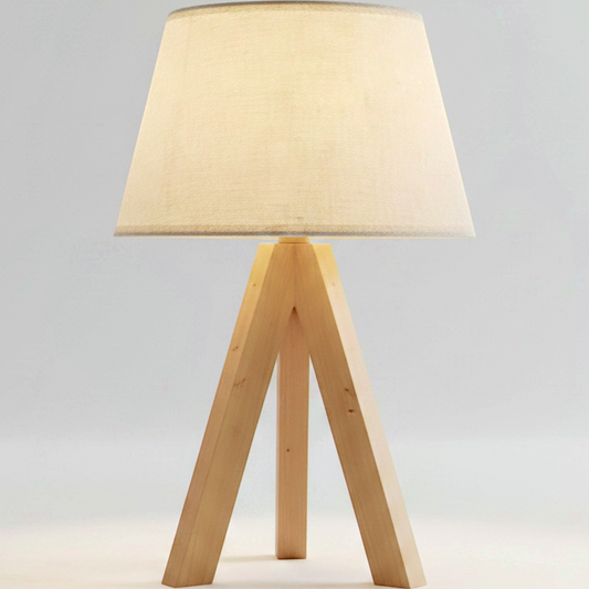 Wooden Tripod Lamp - clean uniform edit