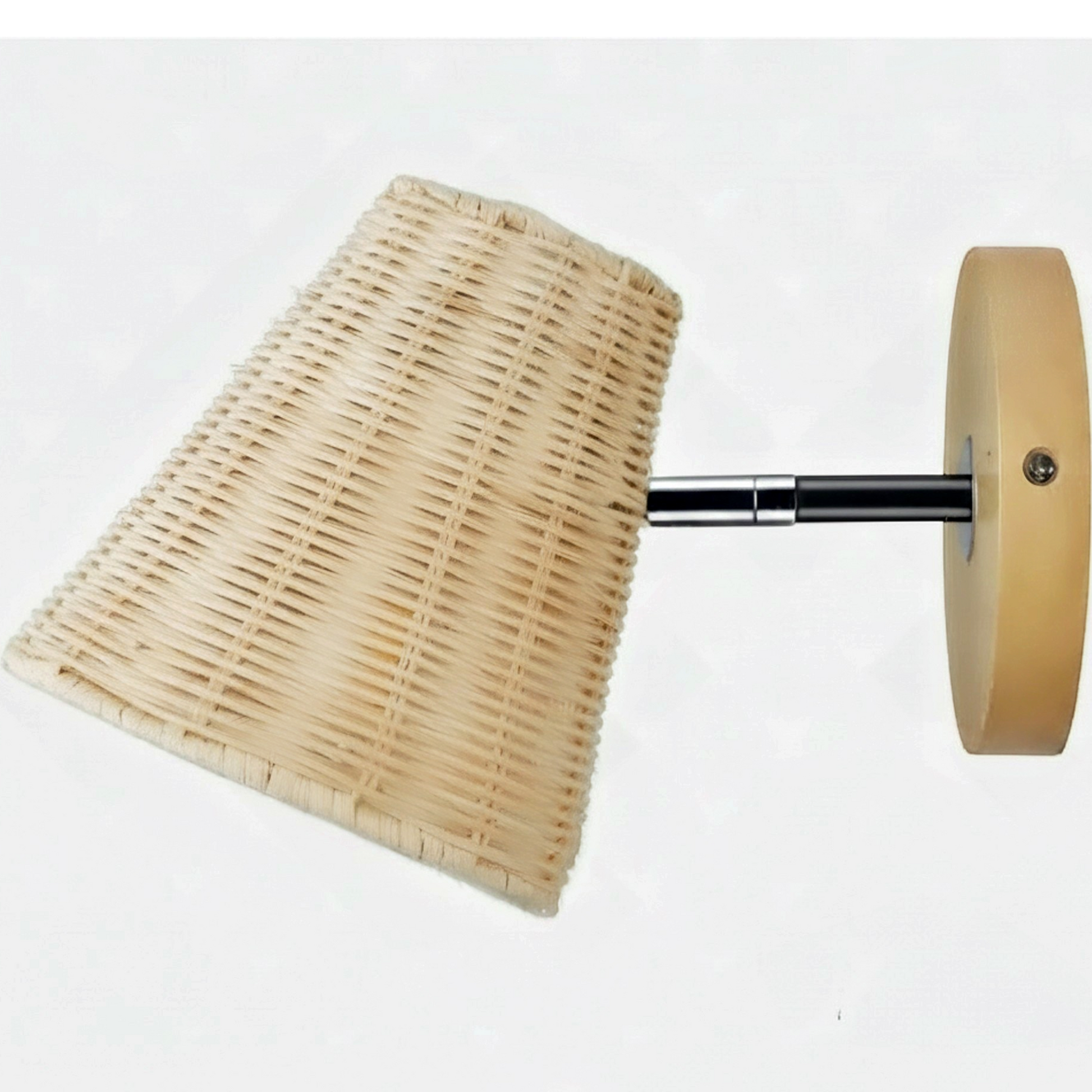Japanese Rattan Wall Sconce - clean uniform edit