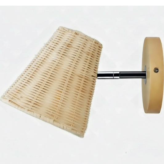 Japanese Rattan Wall Sconce - clean uniform edit