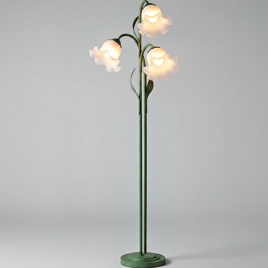 Cream Multi-Head Floor Lamp - clean uniform edit