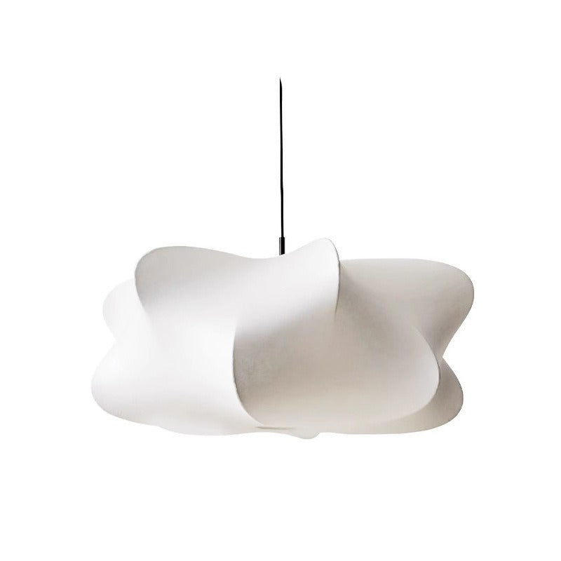 Silk Shade Chandelier - Japanese Wood Ceiling Light
