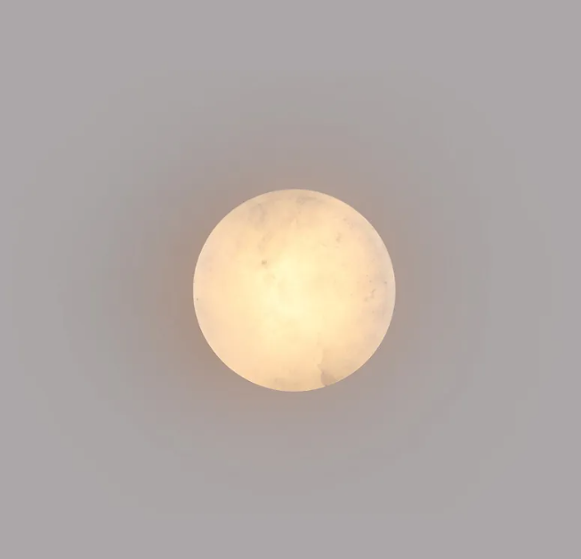 Spanish Marble Wall Lamp - Round Natural Stone Sconce