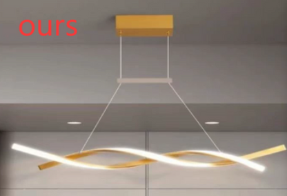 Minimalist Bar Chandelier - Gold LED Ceiling Light
