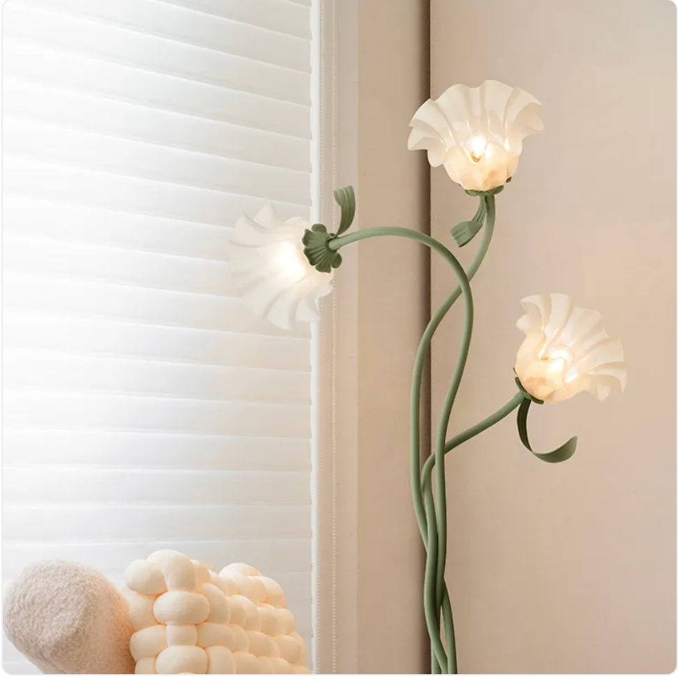 Cream Multi-Head Floor Lamp - Retro Standing Light