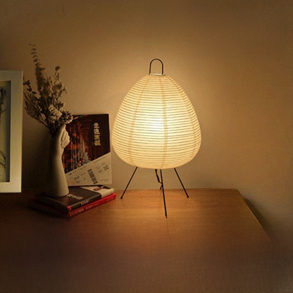 Wabi-Sabi Paper Table Lamp - Warm LED Light for Bedroom