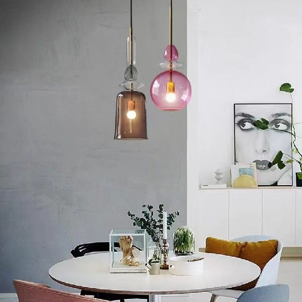 Nordic Glass Bar Pendant - Sculptural Ceiling Light