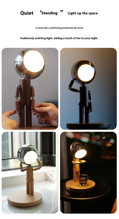 Wood Moon Lamp - USB Rechargeable Night Light