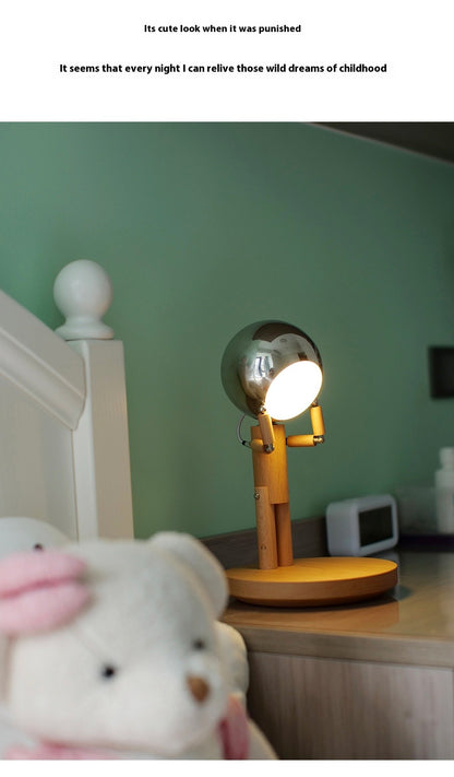 Wood Moon Lamp - USB Rechargeable Night Light