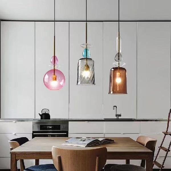 Nordic Glass Bar Pendant - Sculptural Ceiling Light