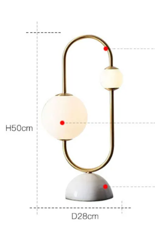 Glass Sphere Table Lamp - Modern Bedside Light