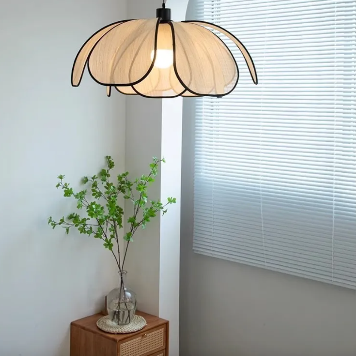 Cream Petal Chandelier - Floral Ceiling Light
