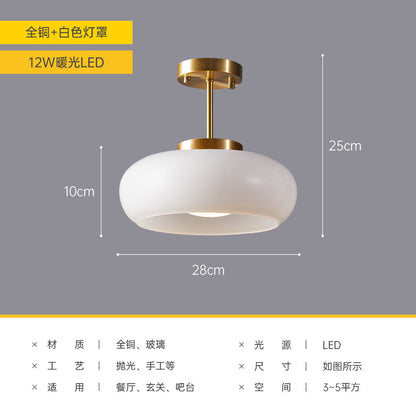 Vintage Brass Ceiling Light - Japanese Flush Mount
