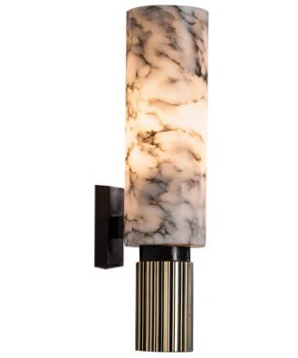 Spanish Marble Wall Sconce - Copper Accent Light
