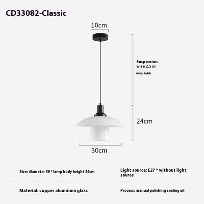 Italian Glass Pendant - Compact Bedside Light