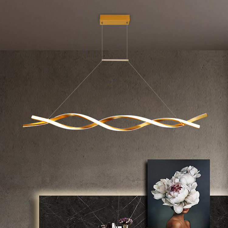 Minimalist Bar Chandelier - Gold LED Ceiling Light