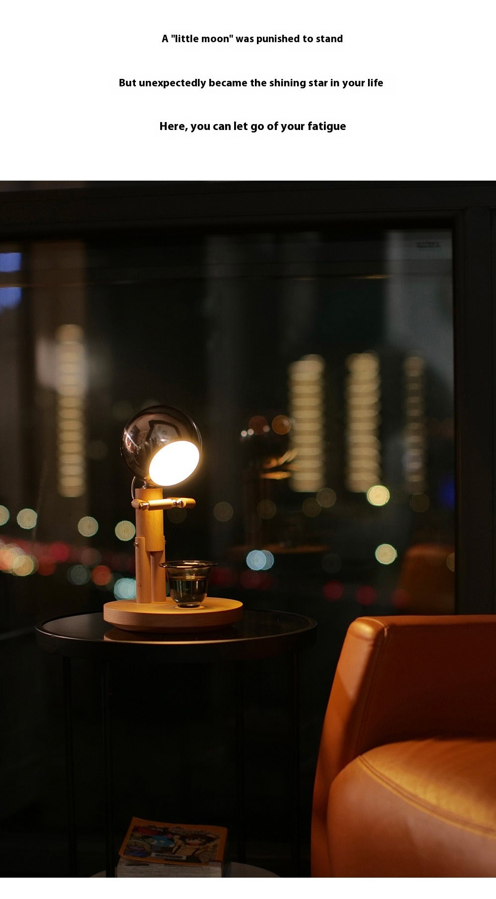 Wood Moon Lamp - USB Rechargeable Night Light