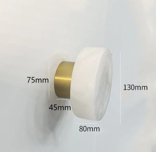 Spanish Marble Wall Lamp - Round Natural Stone Sconce