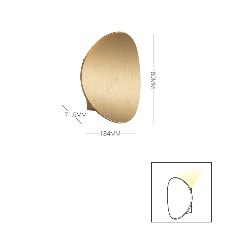 Round Brushed Wall Lamp - Modern LED Sconce